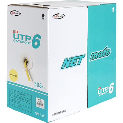 강원전자 넷메이트 NMC-UTP25T CAT.6 UTP 케이블 305m (단선/옐로우)