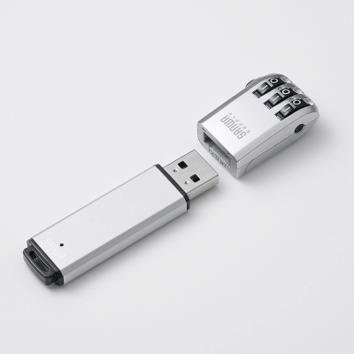강원전자 산와서플라이 SL-62SV USB메모리 다이얼 잠금장치(실버)