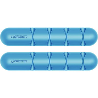 유그린 U-30484 실리콘 케이블 정리 홀더 (블루/4슬롯/2EA)