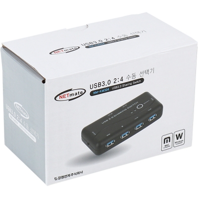 강원전자 넷메이트 NM-KM324 USB3.0 2:4 수동 선택기