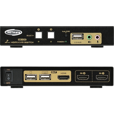 강원전자 넷메이트 NM-HKD02C 4K 지원 HDMI KVM 2:1 스위치(USB/케이블 포함)
