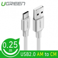 유그린 U-60119 USB 2.0 AM-CM 케이블 0.25m(화이트)