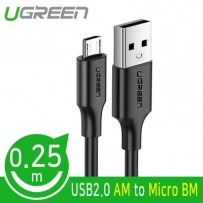 유그린 U-60134 USB2.0 마이크로 5핀 케이블 0.25m (블랙)
