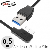 강원전자 넷메이트 CBL-32USPD302MB-0.5mLA USB3.1 Gen1(3.0) AM-MicroB Ultra Slim 케이블 0.5m (왼쪽 꺾임)