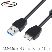 강원전자 넷메이트 CBL-43USD302MBBK-10M USB3.0 AM-MicroB Ultra Slim 리피터 10m