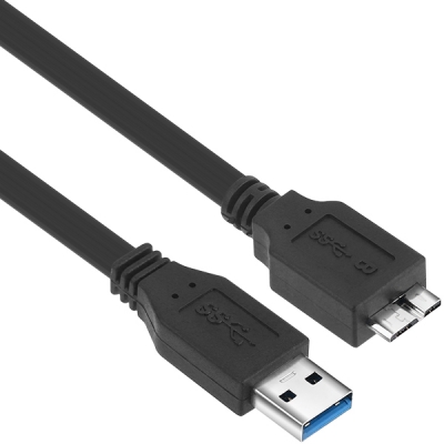 강원전자 넷메이트 NMC-UM303F USB3.0 MicroB FLAT 케이블 0.3m (블랙)