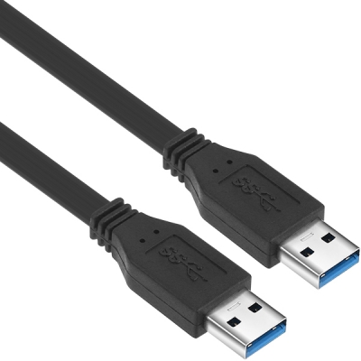 강원전자 넷메이트 NMC-UA303F USB3.0 AM-AM FLAT 케이블 0.3m (블랙)