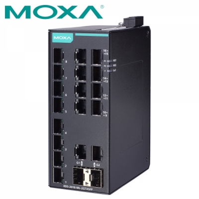 MOXA EDS-2018-ML-2GTXSFP 산업용 18포트 스위칭 허브