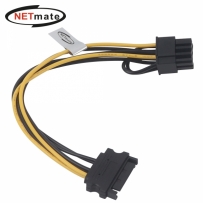 강원전자 넷메이트 NM-SAT06 SATA 파워 15핀 / PCI-E 8핀 케이블 0.2m
