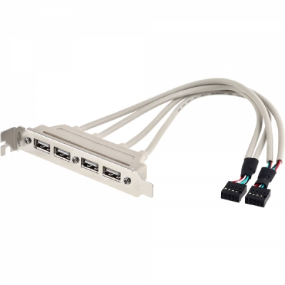 강원전자 넷메이트 NMB-U204 USB2.0 4포트 브라켓 케이블 0.3m