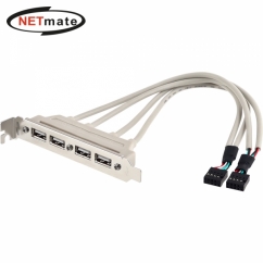 강원전자 넷메이트 NMB-U204 USB2.0 4포트 브라켓 케이블 0.3m