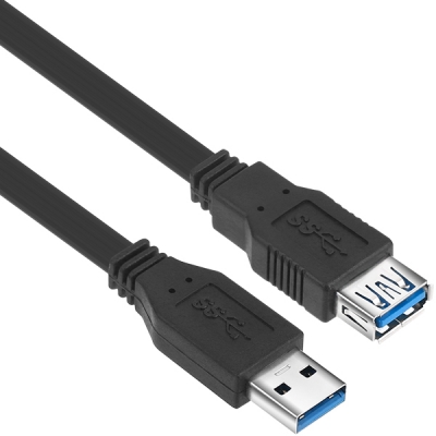 강원전자 넷메이트 NMC-UF305F USB3.0 연장 AM-AF FLAT 케이블 0.5m (블랙)