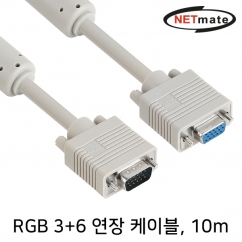 강원전자 넷메이트 NMC-R100F RGB 3+6 모니터 연장 케이블 10m (베이지)