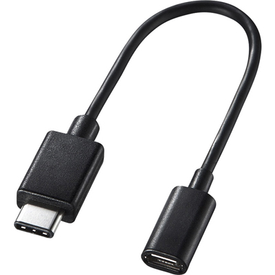 강원전자 산와서플라이 AD-USB25CMCB USB2.0 Micro 5핀(F)-CM 케이블 젠더 0.1m