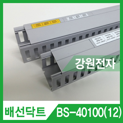 배선닥트 BS-40100(12) 와이러링 닥트 (40x100mm/길이 2m/12mm 라벨/그레이)