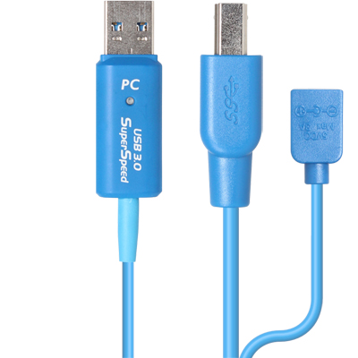 강원전자 넷메이트 CBL-U3AOC02-20M USB3.0 Fiber Optic AM-BM 리피터 20m (전원 아답터 포함)