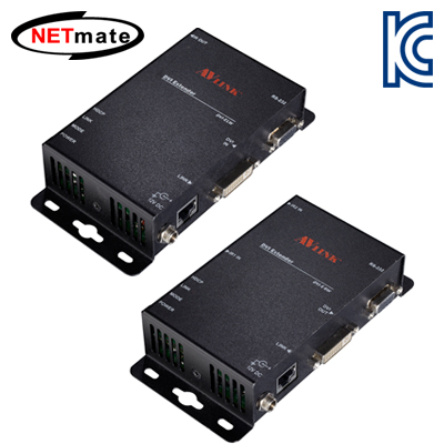 NETmate DVI-EXW DVI+RS232 1:1 리피터(로컬 + 리모트)(100m)(IR 컨트롤)