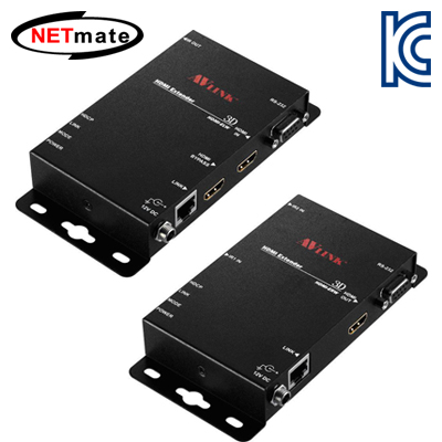 NETmate HDMI-EXW HDMI+RS232 1:1 리피터(로컬 + 리모트)(100m)(IR 컨트롤)