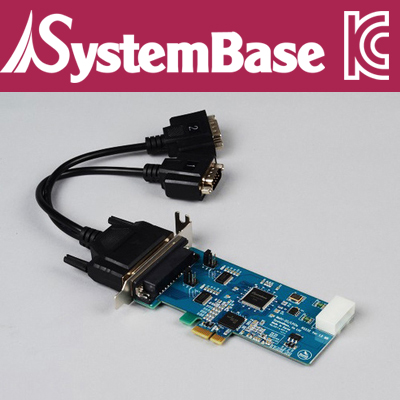 SystemBase(시스템베이스) 2포트 RS-232 PCI Express 시리얼 카드(슬림PC/케이블타입)
