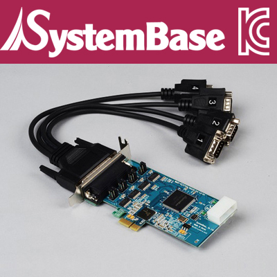 SystemBase(시스템베이스) 4포트 RS-232 PCI Express 시리얼 카드(슬림PC/케이블타입)