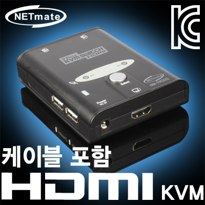 강원전자 넷메이트 NM-HK02U HDMI KVM 2:1 스위치(USB/케이블 포함)