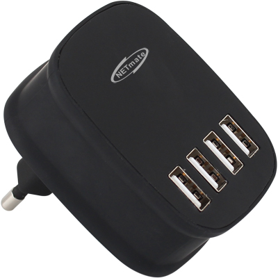 강원전자 넷메이트 NM-P05B USB 4포트 충전 멀티탭(5V 4.5A/플러그 타입/블랙)