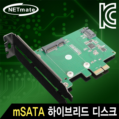 NETmate NM-SSP1 Mini SATA SSD 하이브리드 디스크 PCI Express 카드(Asmedia)