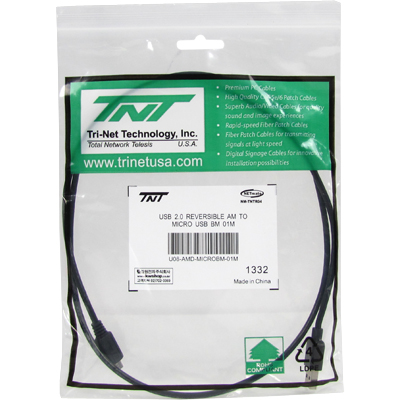 강원전자 TNT NM-TNTR04 USB2.0 양면인식 마이크로 5핀 케이블 1m