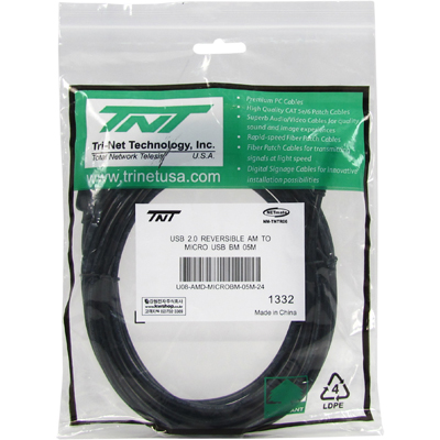 강원전자 TNT NM-TNTR06 USB2.0 양면인식 마이크로 5핀 케이블 5m