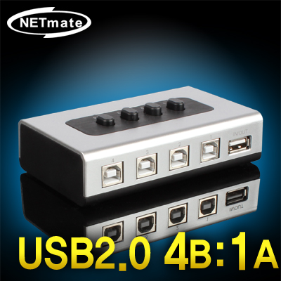 NETmate NM-US14 USB2.0 4B:1A 수동선택기(벽걸이형)