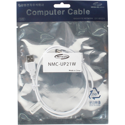 강원전자 넷메이트 NMC-UP21W USB 전원 케이블 1m (5.5x2.1mm/1W/화이트)