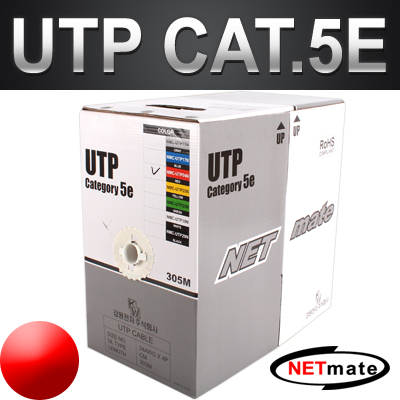 강원전자 넷메이트 NMC-UTP04N CAT.5E UTP 케이블 305m (단선/레드)