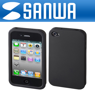 강원전자 산와서플라이 PDA-IPH66BK iPhone4 실리콘 케이스(블랙)
