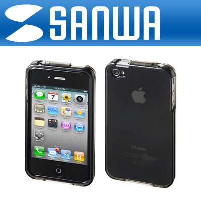 강원전자 산와서플라이 PDA-IPH68BK iPhone4 크리스탈 하드 케이스(블랙)