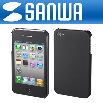 강원전자 산와서플라이 PDA-IPH69BK iPhone4·4S 하드자켓 케이스(블랙)