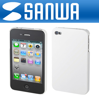 강원전자 산와서플라이 PDA-IPH69W iPhone4·4S 하드자켓 케이스(화이트)