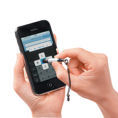 강원전자 산와서플라이 PDA-PEN18W 모바일 스트랩형 정전식 터치펜(화이트)
