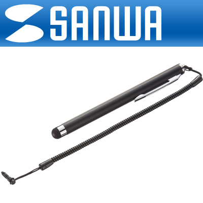 SANWA PDA-PEN25BK 모바일 스트랩 타입 정전식 터치펜(블랙)