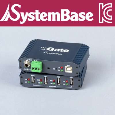 SystemBase(시스템베이스) USB2.0 4포트 산업용 유전원 허브(12V1.3A 전원 아답터 포함)