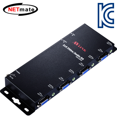 NETmate VAS-14PFW 고해상도 1:4 모니터 분배기(벽걸이형/오디오포함)