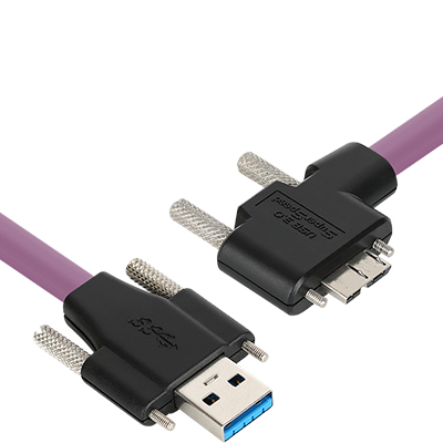 강원전자 넷메이트 CBL-HFPD3igMBSS-2mLA USB3.0 High-Flex AM-MicroB 케이블 2m (독일 igus 선재/꺾임/Lock)