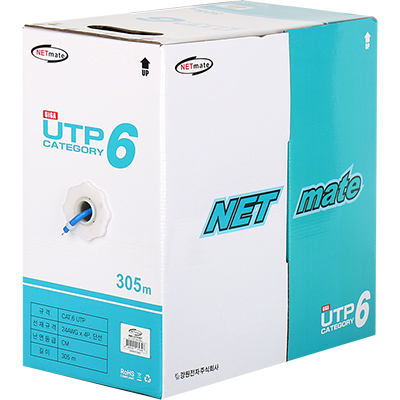 강원전자 넷메이트 NMC-UTP26T CAT.6 UTP 케이블 305m (단선/블루)