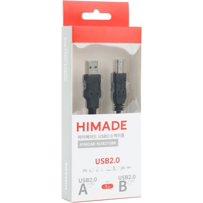 HIMADE(하이메이드) HIMCAB-KUB210BK USB2.0 AM-BM 케이블 1m (블랙)