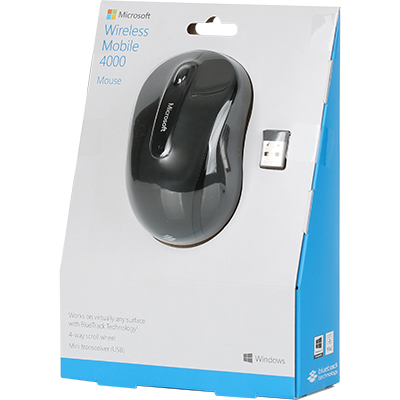 Microsoft Wireless Mobile Mouse 4000 무선 블루트랙 마우스(블랙)