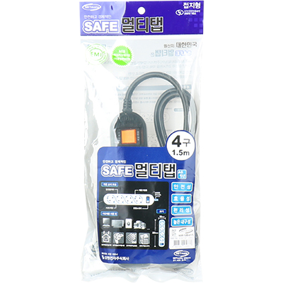 NETmate NM-SB415 SAFE 멀티탭 4구 접지 1.5m (블랙)