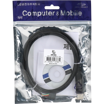 강원전자 넷메이트 KW-995 USB2.0 to 5V TTL(Housing) 컨버터(FTDI / 1.8m)