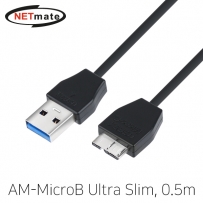 강원전자 넷메이트 CBL-32USPD302MB-0.5M USB3.0 AM-MicroB Ultra Slim 케이블 0.5m
