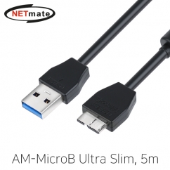 강원전자 넷메이트 CBL-43USD302MBBK-5M USB3.0 AM-MicroB Ultra Slim 리피터 5m