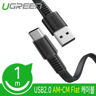 유그린 U-10972 USB2.0 AM-CM Flat 케이블 1m