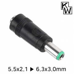 KW KW-DC17A 5.5x2.1 to 6.3x3.0mm 아답터 변환 잭